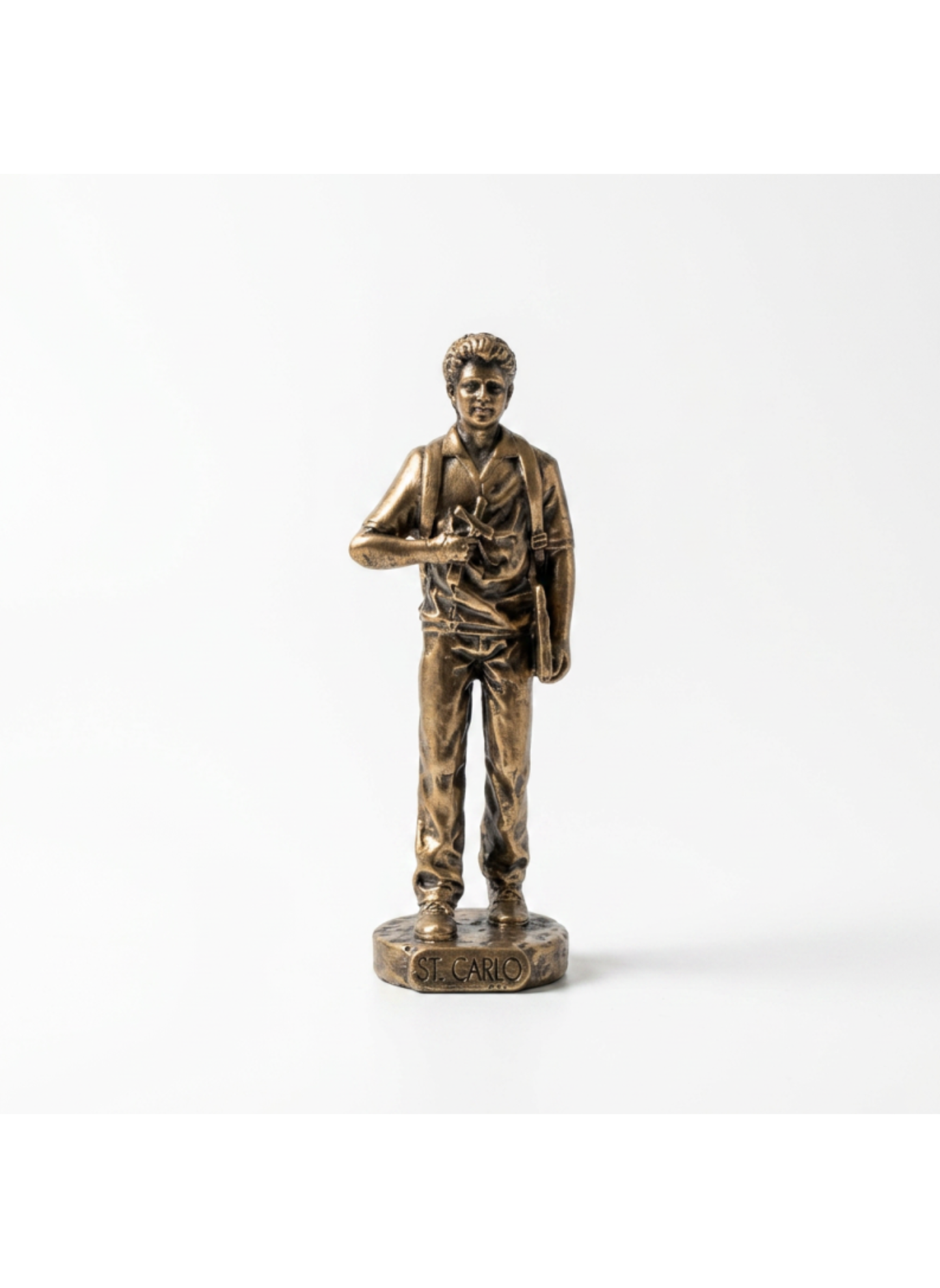 Saint Carlo Acutis - 3.5" Bronze Finish Resin Statue - Old Model (V1419)