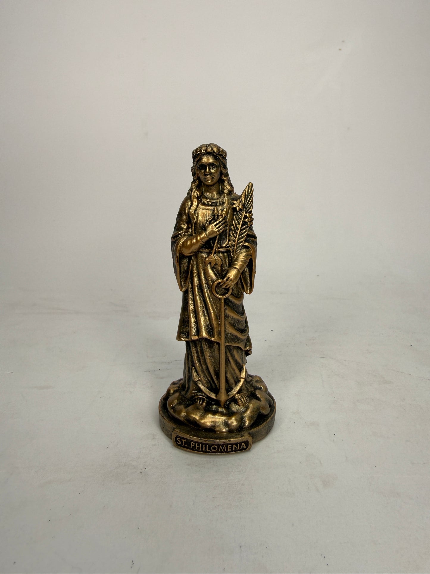 Saint Philomena - 3.5" Bronze Finish Resin Statue (V1461)