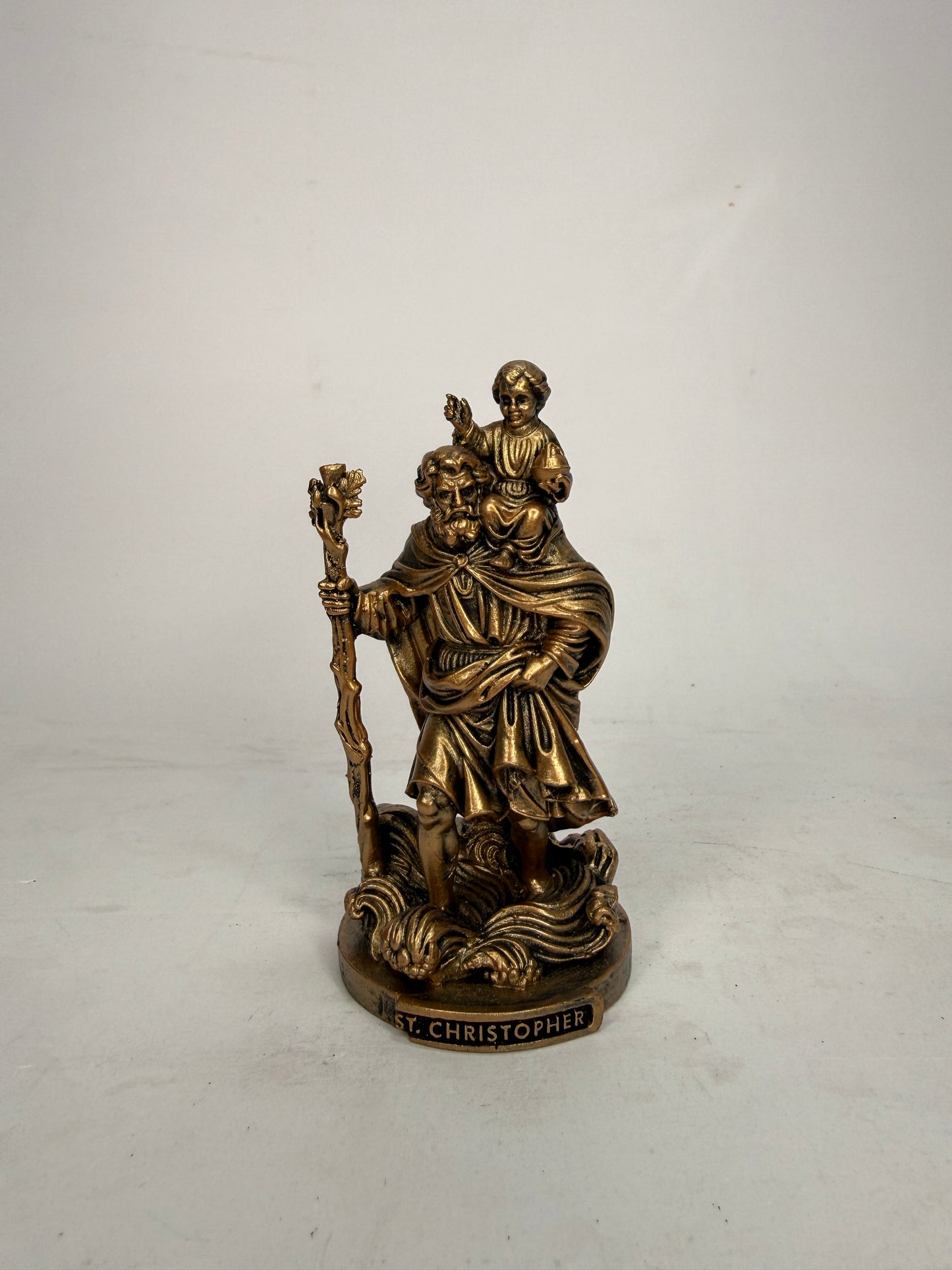 Saint Christopher - 3.5" Bronze Finish Resin Statue (V1460)
