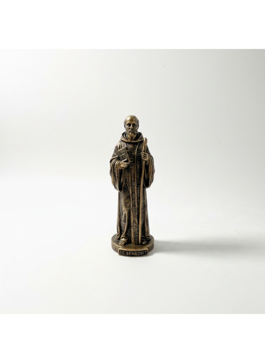 Saint Benedict - 3.5" Bronze Finish Resin Statue (V1440)