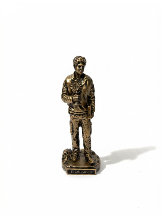 Saint Carlo Acutis - 3.5" Bronze Finish Resin Statue (V1438)