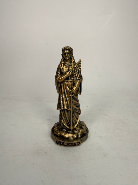 Saint Philomena - 3.5" Bronze Finish Resin Statue (V1461)