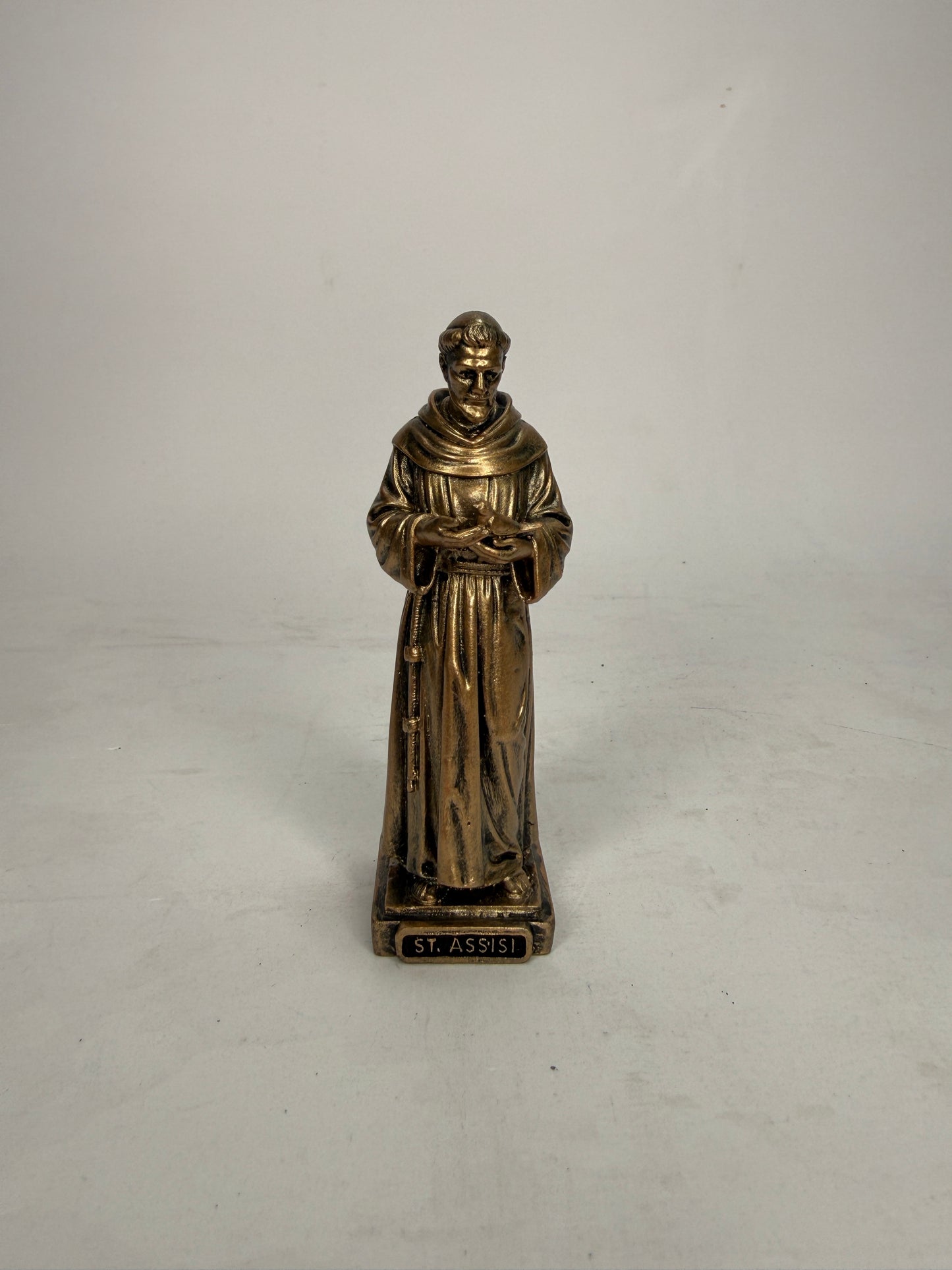 Saint Francis of Assisi - 3.5" Bronze Finish Resin Statue (V1464)