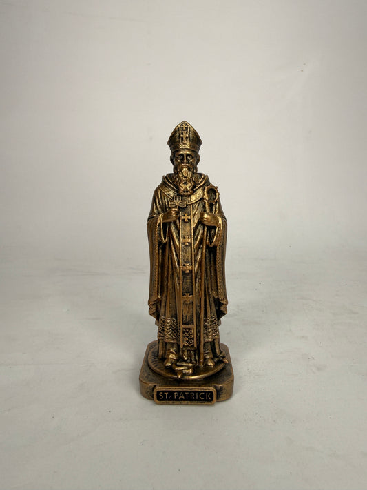 Saint Patrick - 3.5" Bronze Finish Resin Statue (V1458)