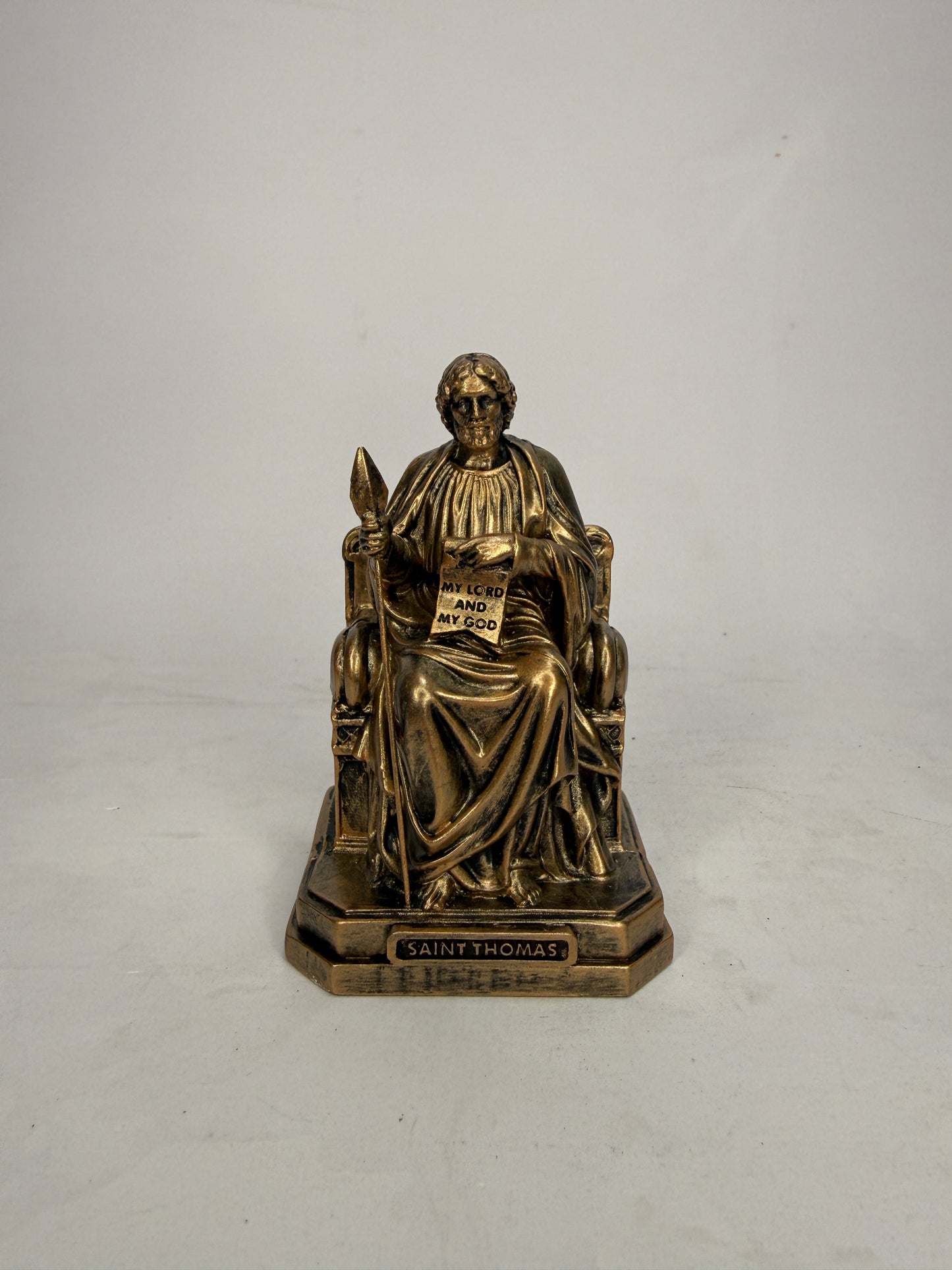 Saint Thomas the Apostle - 3.5" Bronze Finish Resin Statue (V1455)