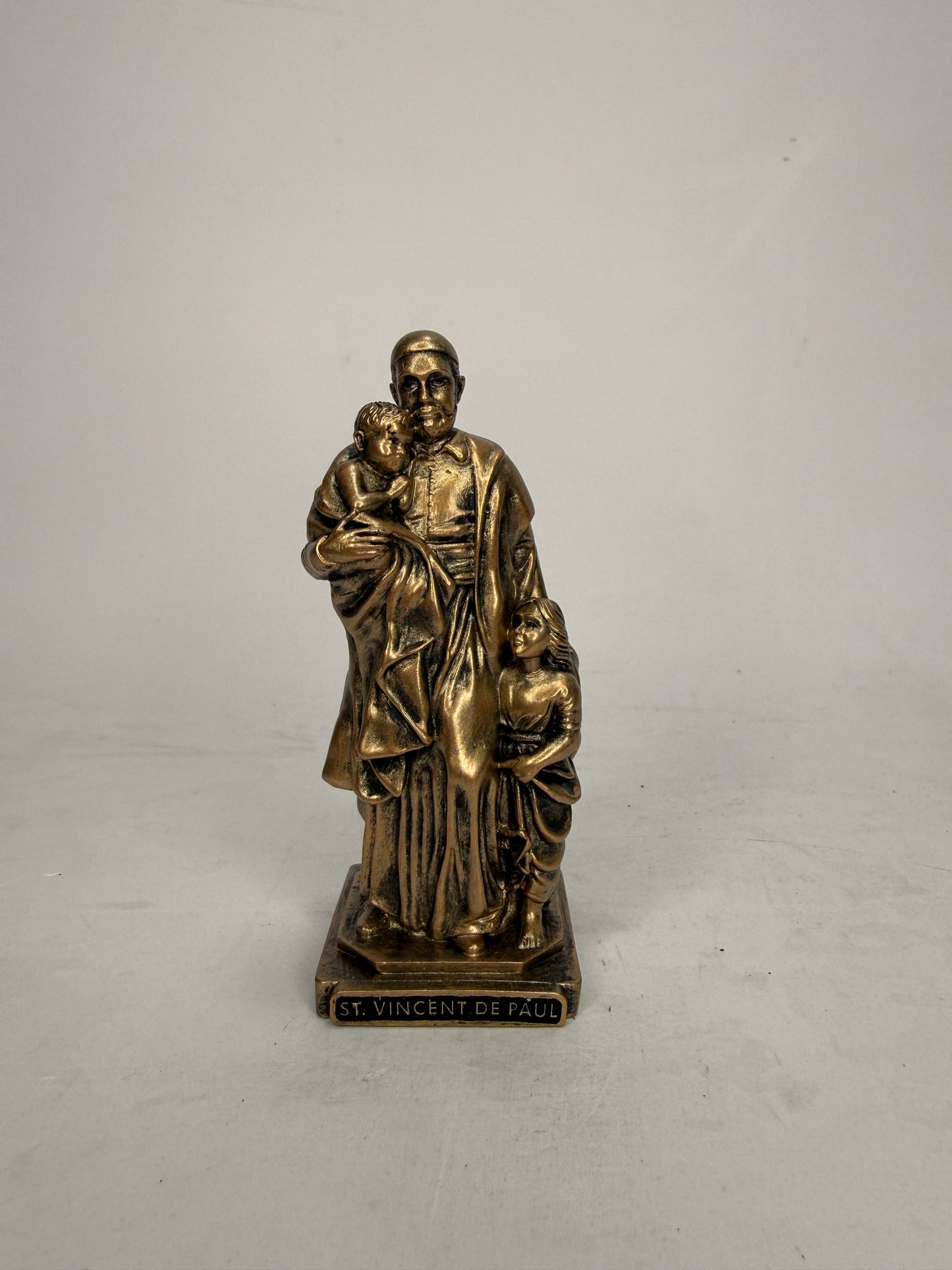 Saint Vincent De Paul - 3.5" Bronze Finish Resin Statue (V1452)
