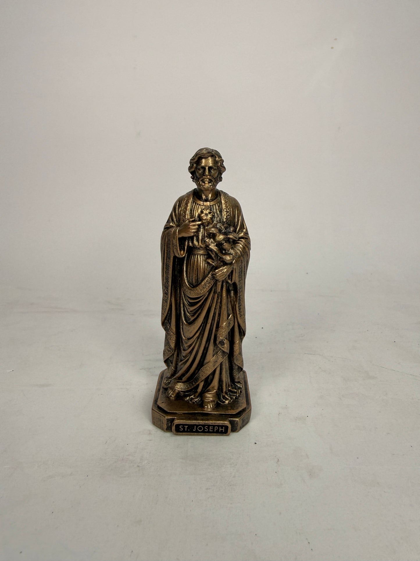 The Most Chaste Heart of St. Joseph - 3.5" Bronze Finish Resin Statue (V1471)