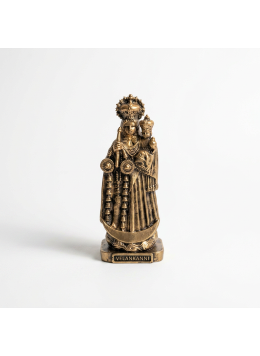 Our Lady of Velankanni - 3.5" Bronze Finish Resin Statue (V1450)